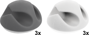 Gestion câble gris/blanc, x6
