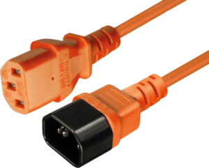 Kabel zasilający C13gn - C14wt 2m, pom.